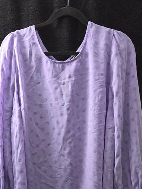 Torrid Lavender Dot Textured Scoop Neck Blouse